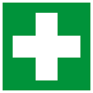 Evacuatie pictogram: kruis