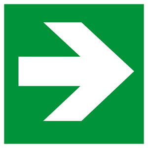 Evacuatie pictogram: pijl